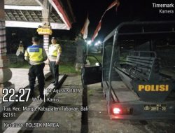 Polsek Marga Gelar Patroli Malam Cegah Gangguan Kamtibmas