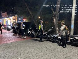 Polres Tabanan Gelar Blue Light Patrol, Antisipasi Kejahatan 3C di Kawasan Perumahan dan Pertokoan
