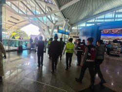Patroli Gabungan Polres Bandara, TNI AU, dan Avsec Wujudkan Keamanan di Terminal Internasional Ngurah Rai