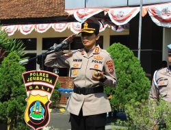 Polres Jembrana Gelar Apel Kesiapan Pengamanan Parade Budaya HUT Kota Negara ke-130