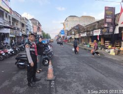 Atensi Kemacetan dan Laka, Polsek Kediri Gelar Personil  Untuk Laksanakan Strong Point
