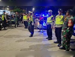 Jaga Keamanan Wilayah Polsek Kuta Utara Gelar Patroli Skala Besar