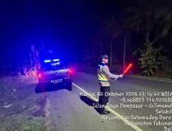 Polsek Selemadeg Barat Gelar Patroli Malam, Cegah Aksi Kriminal